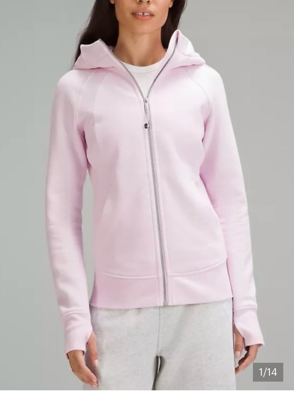 Lululemon scuba Full zip color is light pink